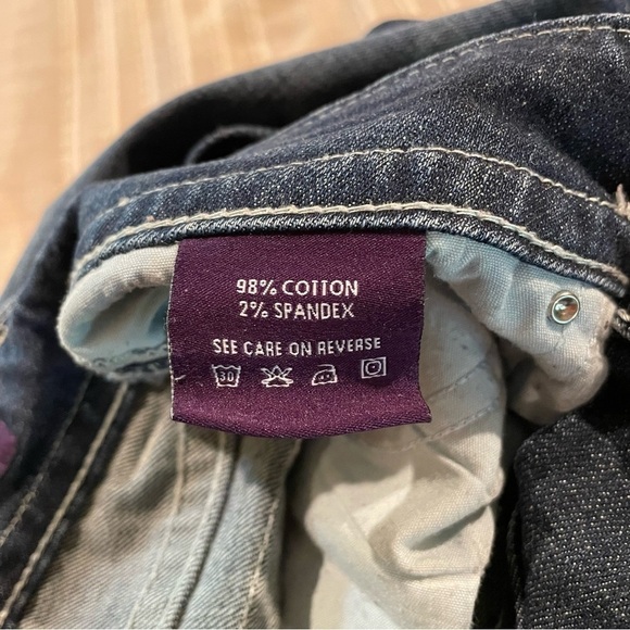 Vigoss The Disco Bootcut Mid Rise Rhinestone Studded Pocket Flap Jeans 27 - Picture 8 of 13